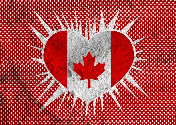 Flagge von Kanada Themen Idee Design an der Wand Textur Hintergrund — Stockfoto