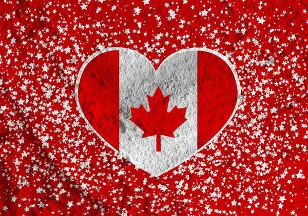 Flag of Canada themes idea design on wall texture background — Stock Photo, Image