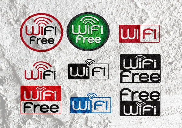 Wifi icons for business on wall texture background — Stock Photo, Image