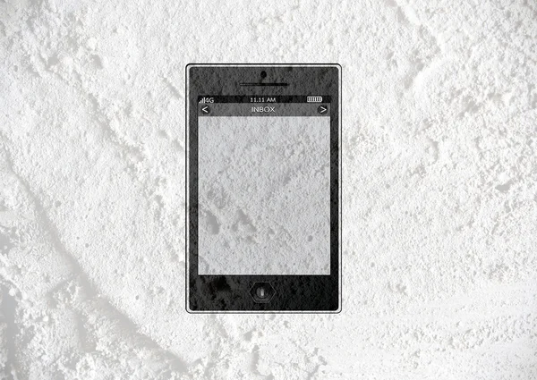 Smart Phone simbolo sul muro texture sfondo — Foto Stock