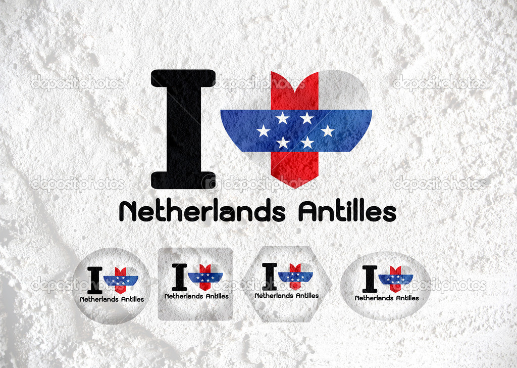 Netherlands Antilles flag themes idea design  on wall texture ba