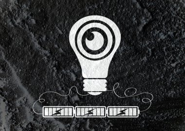 pil gücü fikir duvar dokusu geri şarj ile ampul