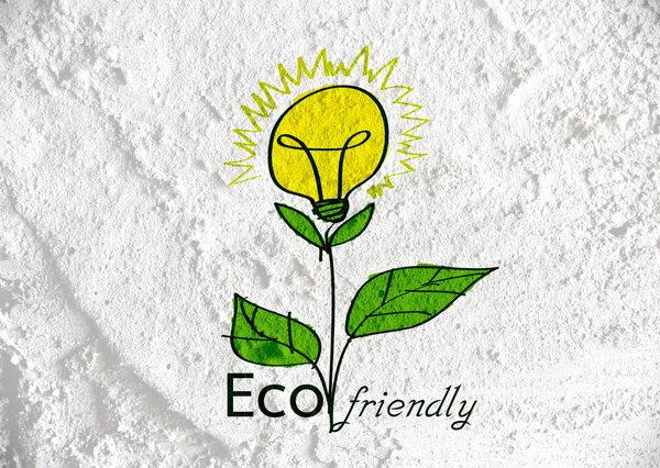 Eco amigável lâmpada planta crescendo verde e eco energia conc — Fotografia de Stock