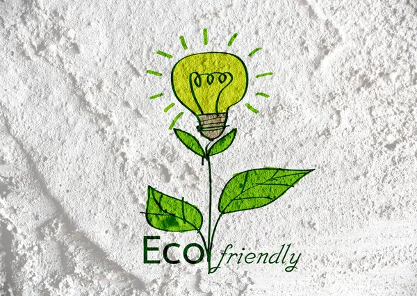 Eco žárovka přátelské rostlina rostoucí zelené a ekologické energie konc — Stock fotografie