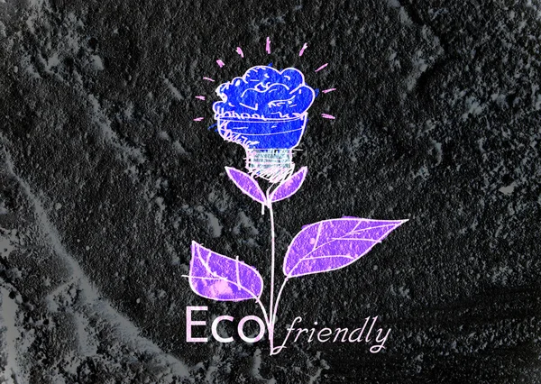 Eko Dostu ampul bitki büyüyen yeşil ve eko enerji konsantrasyon — Stok fotoğraf