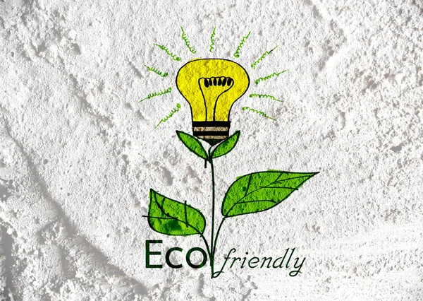 Eco friendly lampa växtodling grön och eco energi conc — Stockfoto