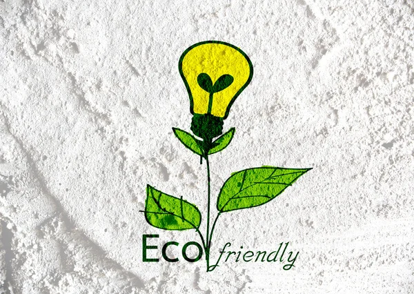 Eco amigável lâmpada planta crescendo verde e eco energia conc — Fotografia de Stock