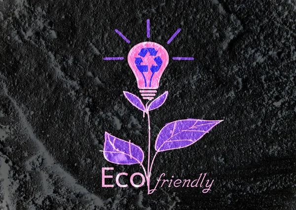 Eco friendly light bulb plant growing green and  eco energy conc — Stock Photo, Image