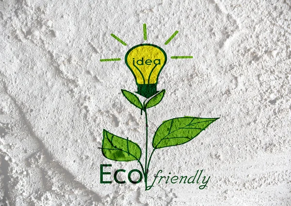 Eco ramah cahaya bola tanaman tumbuh hijau dan eco energi conc — Stok Foto