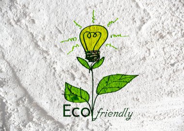 Eko Dostu ampul bitki büyüyen yeşil ve eko enerji konsantrasyon