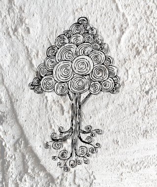 ağaçlar yapraklarla siluetleri üzerinde duvar dokusu arka plan de