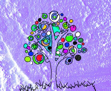 ağaçlar yapraklarla siluetleri üzerinde duvar dokusu arka plan de