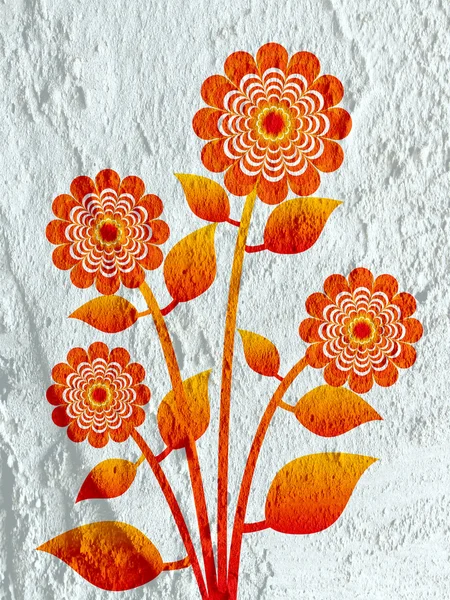 Blomma abstrakt på väggen textur bakgrundsdesign — Stockfoto