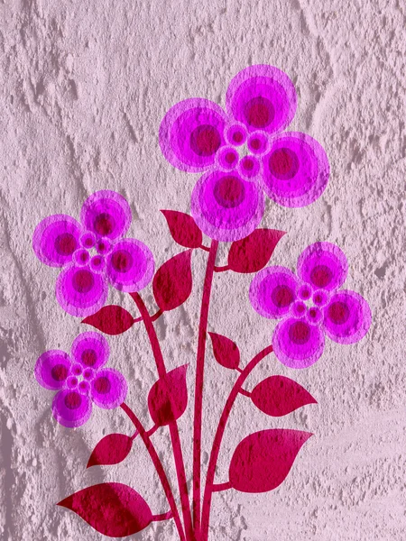 Blume abstrakt auf Wand Textur Hintergrunddesign — Stockfoto