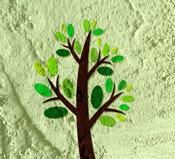 壁テクスチャ背景・ ド ・ シルエットの葉の木 — ストック写真