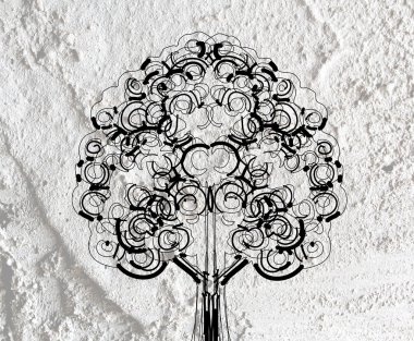 ağaç yaprakları siluetleri arka planda