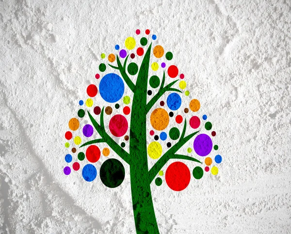 Árbol con hojas en siluetas de fondo — Foto de Stock