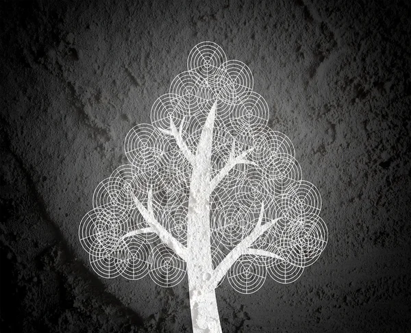 Tree with leaves in silhouettes background — Stock Photo, Image