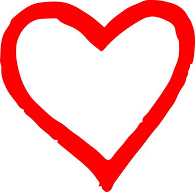 El çizimi Kalp ikonu aşk işareti tasarımı