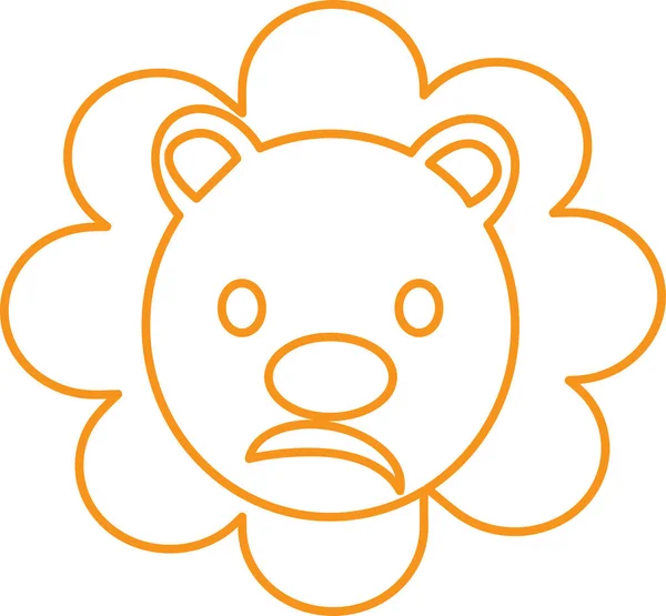 Симпатичный Дизайн Знака Иконка Льва — стоковый вектор