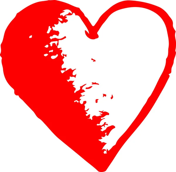 Çizimi Kalp Ikonu Aşk Işareti Tasarımı — Stok Vektör