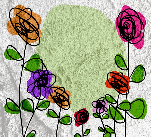 Flower Abstract on wall texture background design — Stock Photo, Image