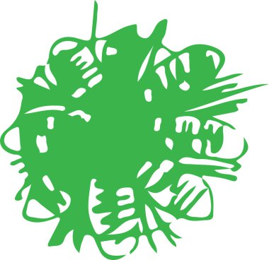 Yaprak işareti tasarımı ile el çizimi ağaç simgesi