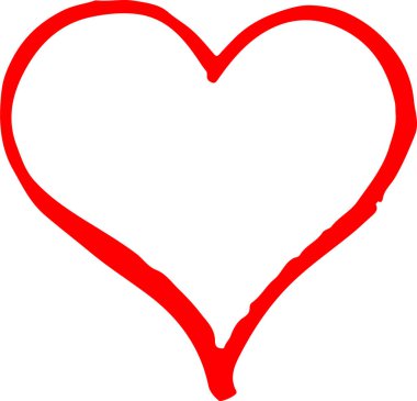 El çizimi Kalp ikonu aşk işareti tasarımı