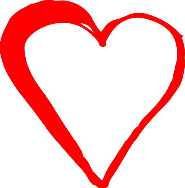 El çizimi Kalp ikonu aşk işareti tasarımı