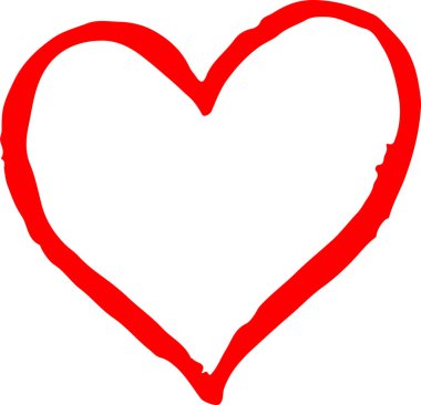 El çizimi Kalp ikonu aşk işareti tasarımı