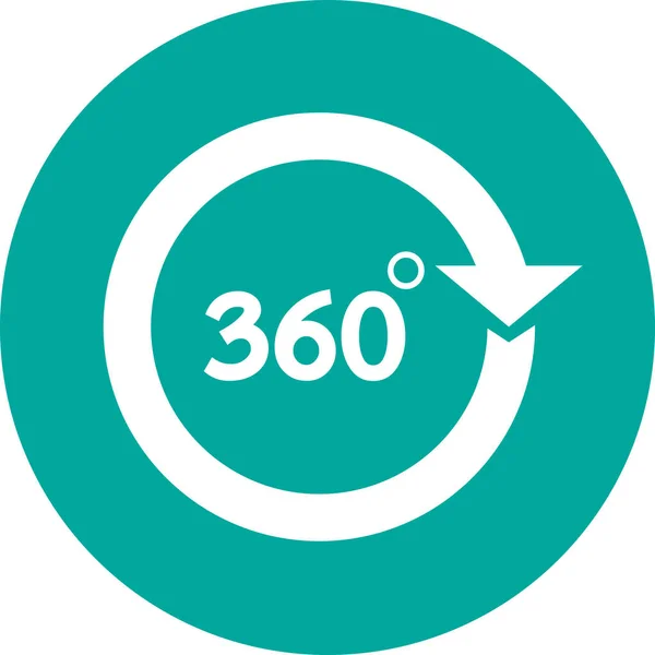Simple 360 Degree Icon Sign Design — Stock Vector