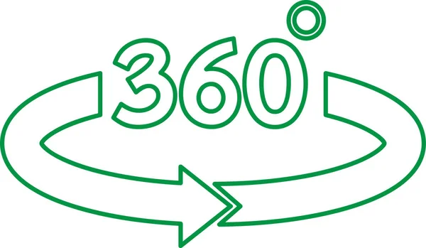 Простий 360 Градусів Значок Дизайну — стоковий вектор