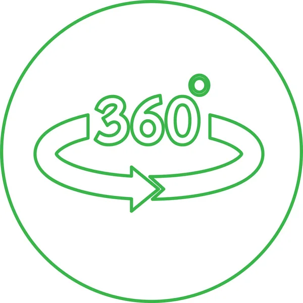 Design Simples Sinal Ícone 360 Graus —  Vetores de Stock