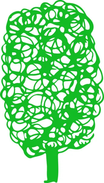 Ручна Іконка Намальованого Дерева Дизайном Знака Листя — стоковий вектор