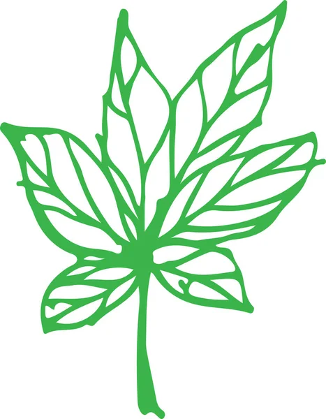 Icono Árbol Dibujado Mano Con Diseño Signo Hoja — Vector de stock