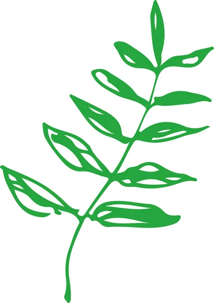 Icono Árbol Dibujado Mano Con Diseño Signo Hoja — Vector de stock