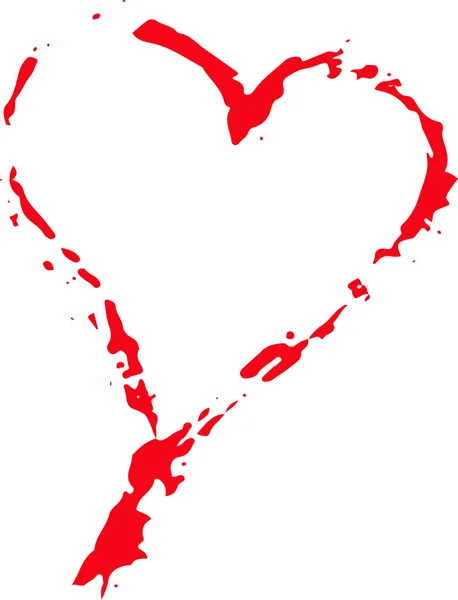 Dibujo Mano Corazón Icono Amor Signo Diseño — Vector de stock