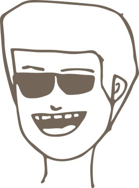 İnsanlar simge avatar el çizimi işaret tasarımı ile karşı karşıya