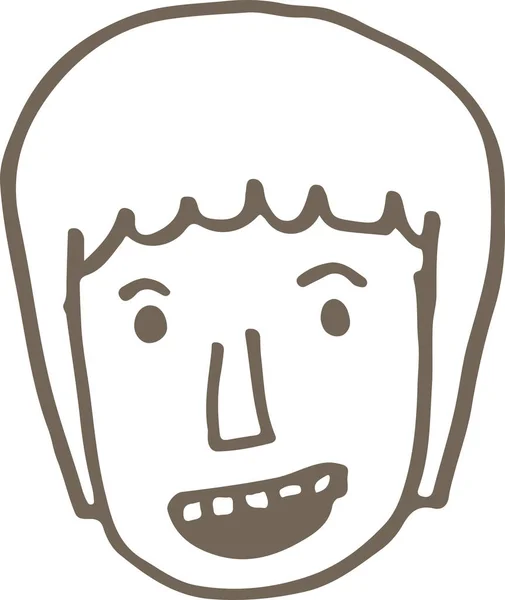 顔のアイコンのアバター手描きのサインデザイン — ストックベクタ