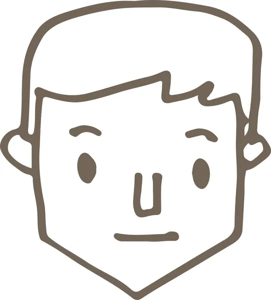 Gente Cara Icono Avatar Mano Dibujar Signo Diseño — Vector de stock