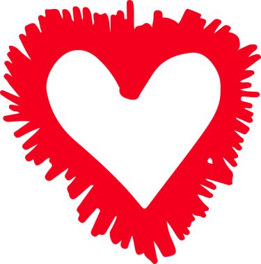 El çizimi Kalp ikonu aşk işareti tasarımı