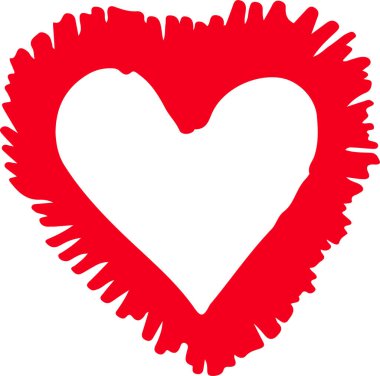 El çizimi Kalp ikonu aşk işareti tasarımı