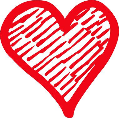 El çizimi Kalp ikonu aşk işareti tasarımı