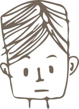 İnsanlar simge avatar el çizimi işaret tasarımı ile karşı karşıya