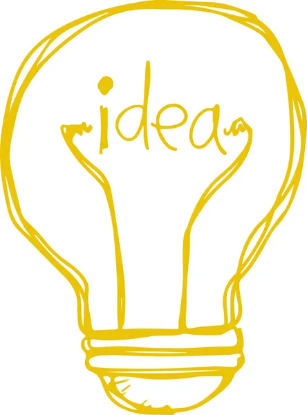 Hand Drawn Light Bulb Icon Sign Symbol Design — Stock Vector