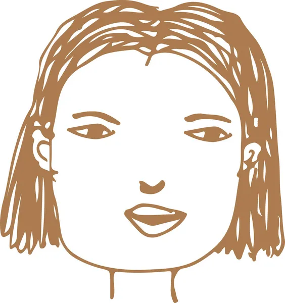 Människor Ansikte Ikon Avatar Hand Rita Tecken Design — Stock vektor