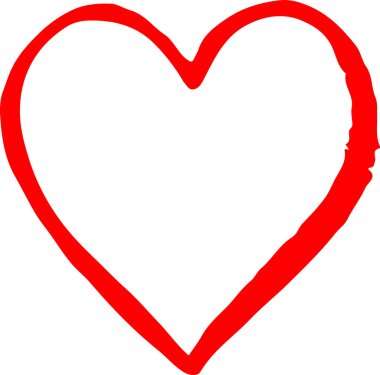 El çizimi Kalp ikonu aşk işareti tasarımı