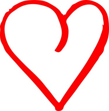 El çizimi Kalp ikonu aşk işareti tasarımı