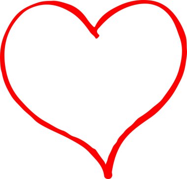 El çizimi Kalp ikonu aşk işareti tasarımı