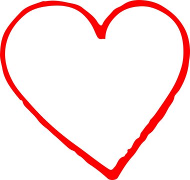 El çizimi Kalp ikonu aşk işareti tasarımı